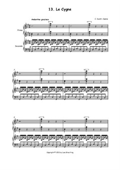Le Cygne, arranged for Piano Duet