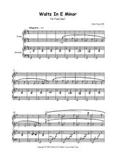 Waltz In E Minor for Piano Duet