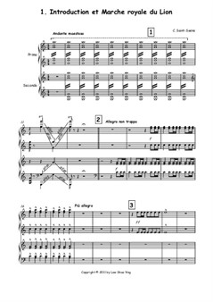 Introduction et Marche royale du Lion arranged for Piano Duet