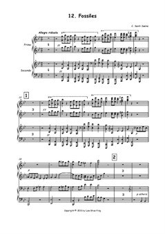 Fossiles, arranged for Piano Duet